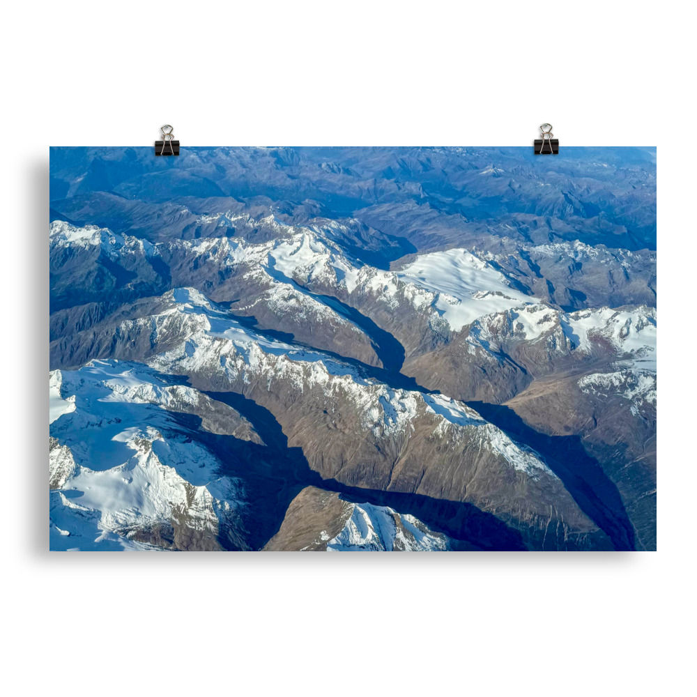 Photo paper poster the Austrian Alps from the air