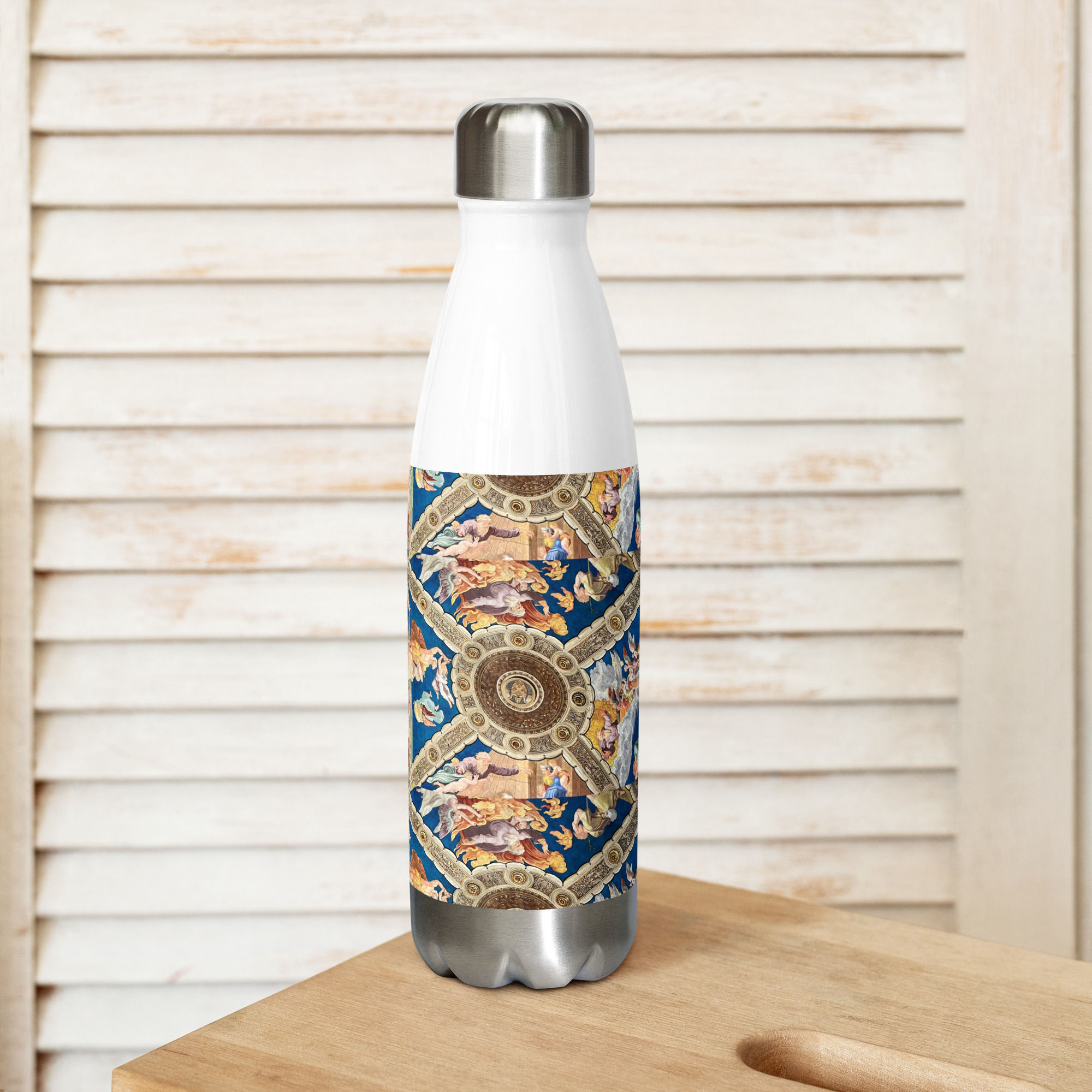 Stainless steel water bottle Vatican ceiling pattern