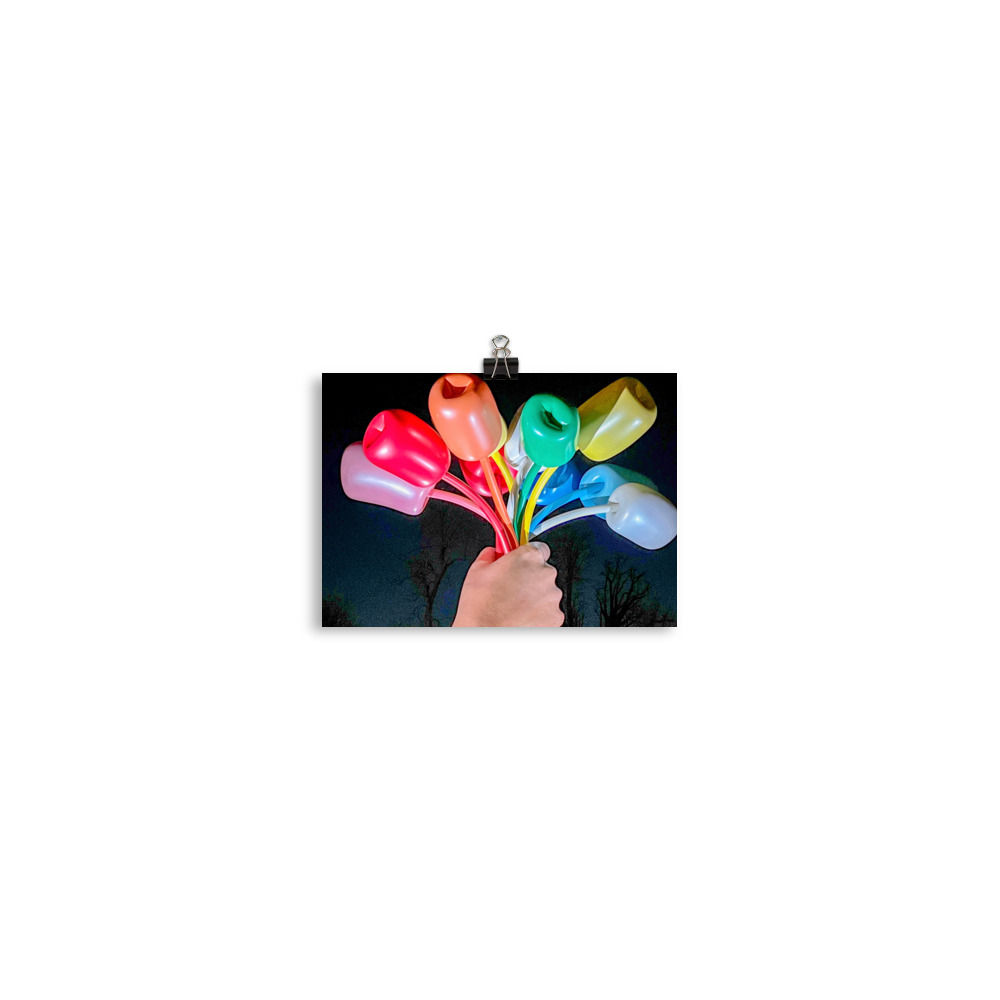 Photo paper poster a sculpture of a hand with balloon Paris France