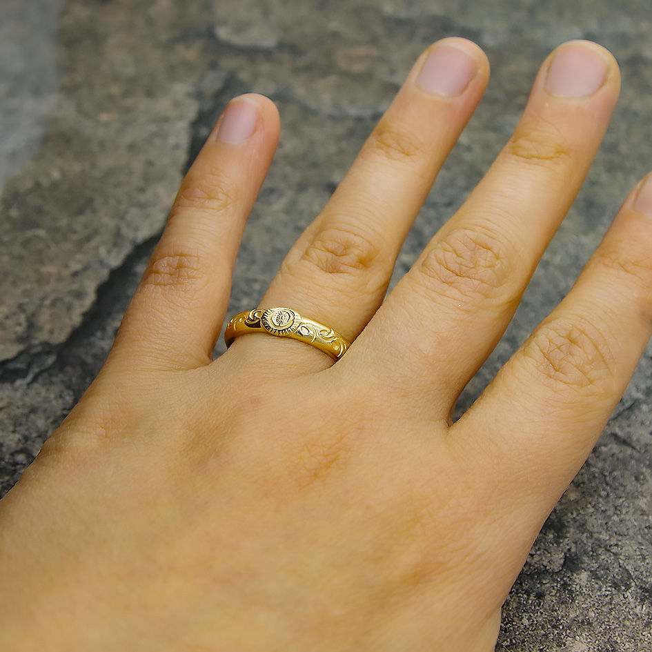 サムネイル： K18 Gold Karakusa Dome Ring