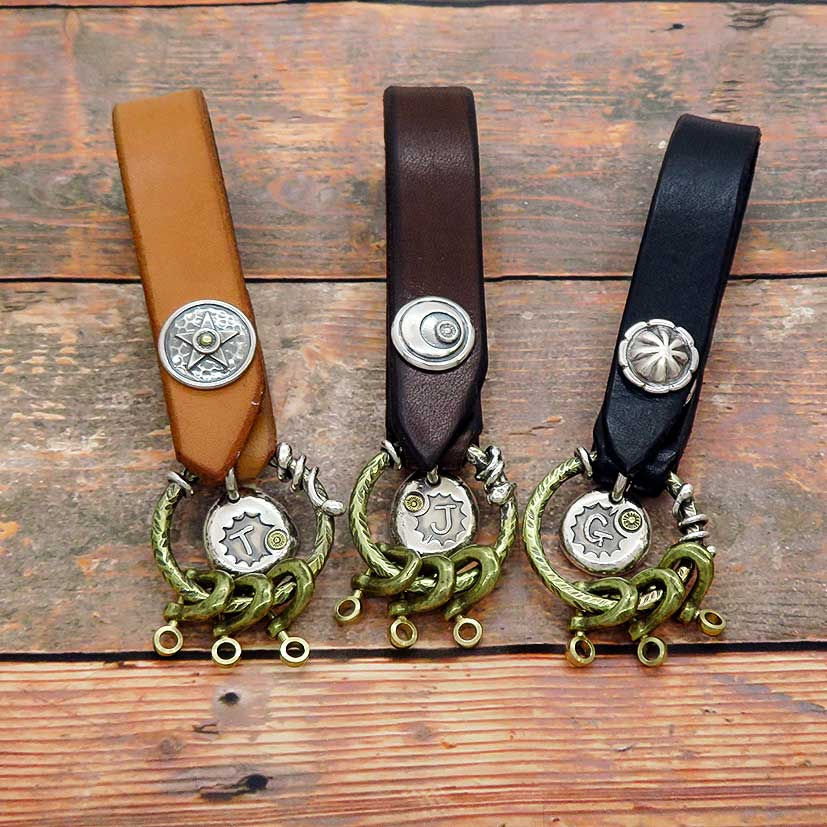 サムネイル： Initial Balloon Key Holder (Black)