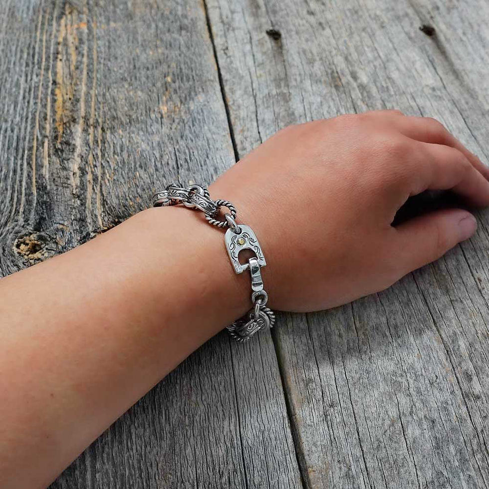 サムネイル： Pattern Ring Anchor Chain Bracelet