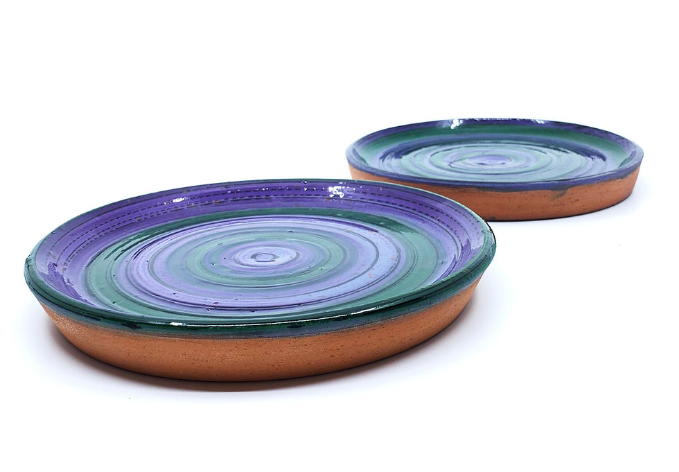 Thumbnail: Purple-Green Tanoura Plates (Couple)