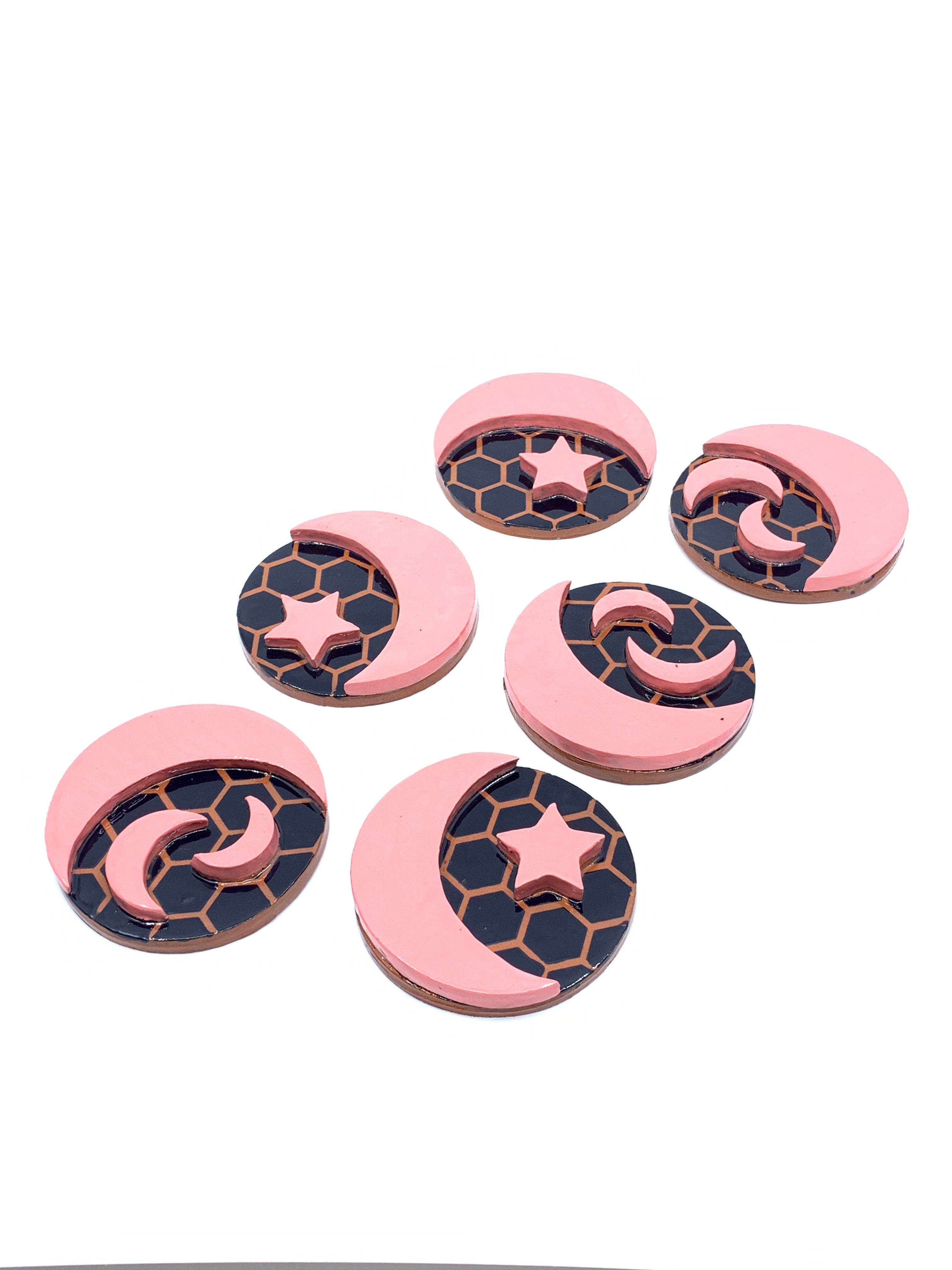Pink Ramadan Coasters (Set of 6)