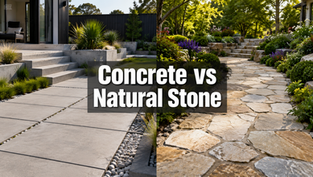 Concrete vs Natural Stone: Which Landscape Material Should You Choose?