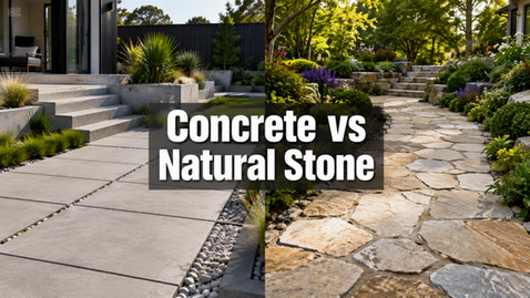 Concrete vs Natural Stone: Which Landscape Material Should You Choose?