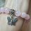 サムネイル： Rose Quartz Bracelet with a butterfly charm and spacers-8mm Natural Stone Beads