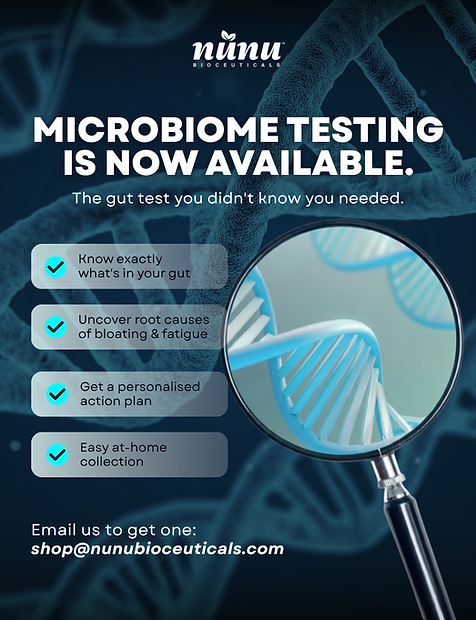 NUNU Microbiome Testing Now Available with benefits listed