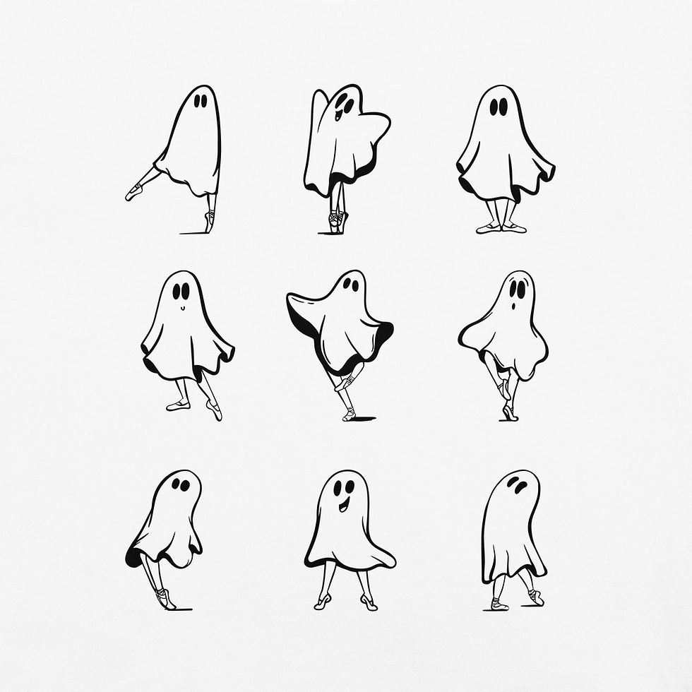 Thumbnail: Ballet Ghosties Comfort Colors t-shirt