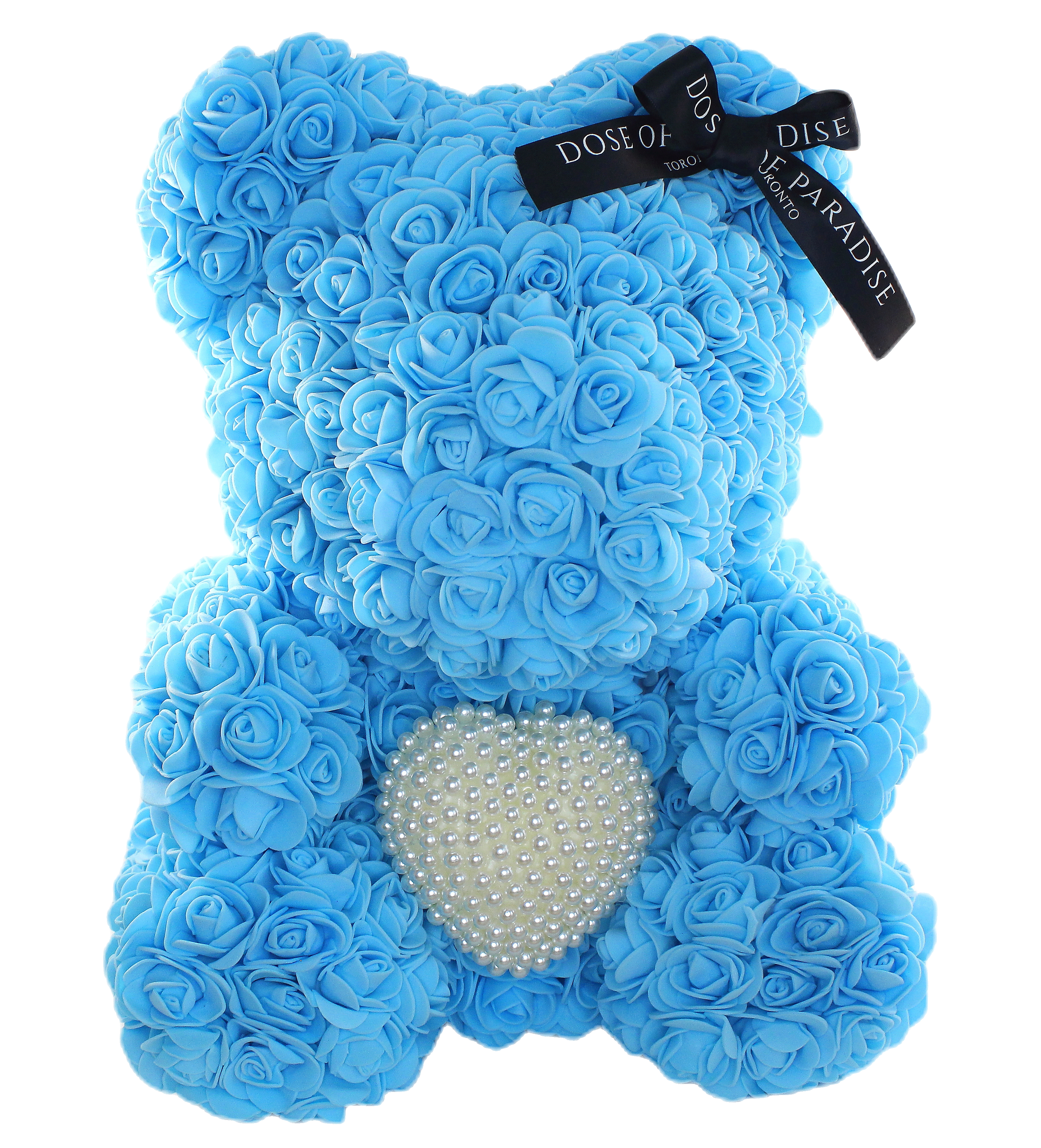 Blue Rose Bear With Heart