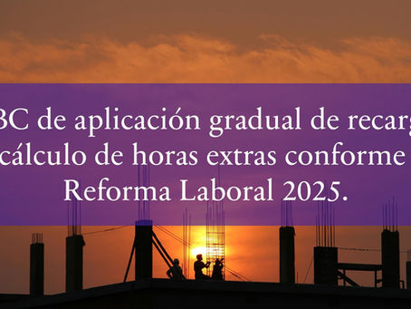 ABC de aplicación gradual de recargos y cálculo de horas extras conforme la Reforma Laboral 2025.