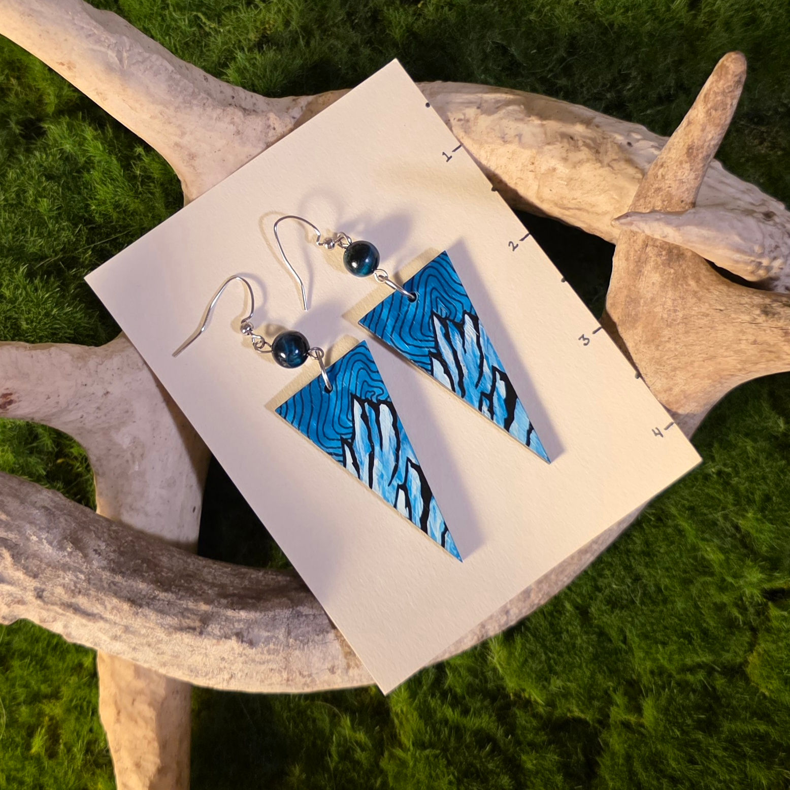 Blue Mountains Graphic Pendant Earrings