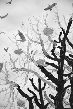 crow tree detail [ink on paper]