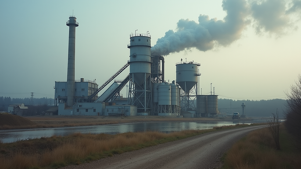 High angle view of a cement factory