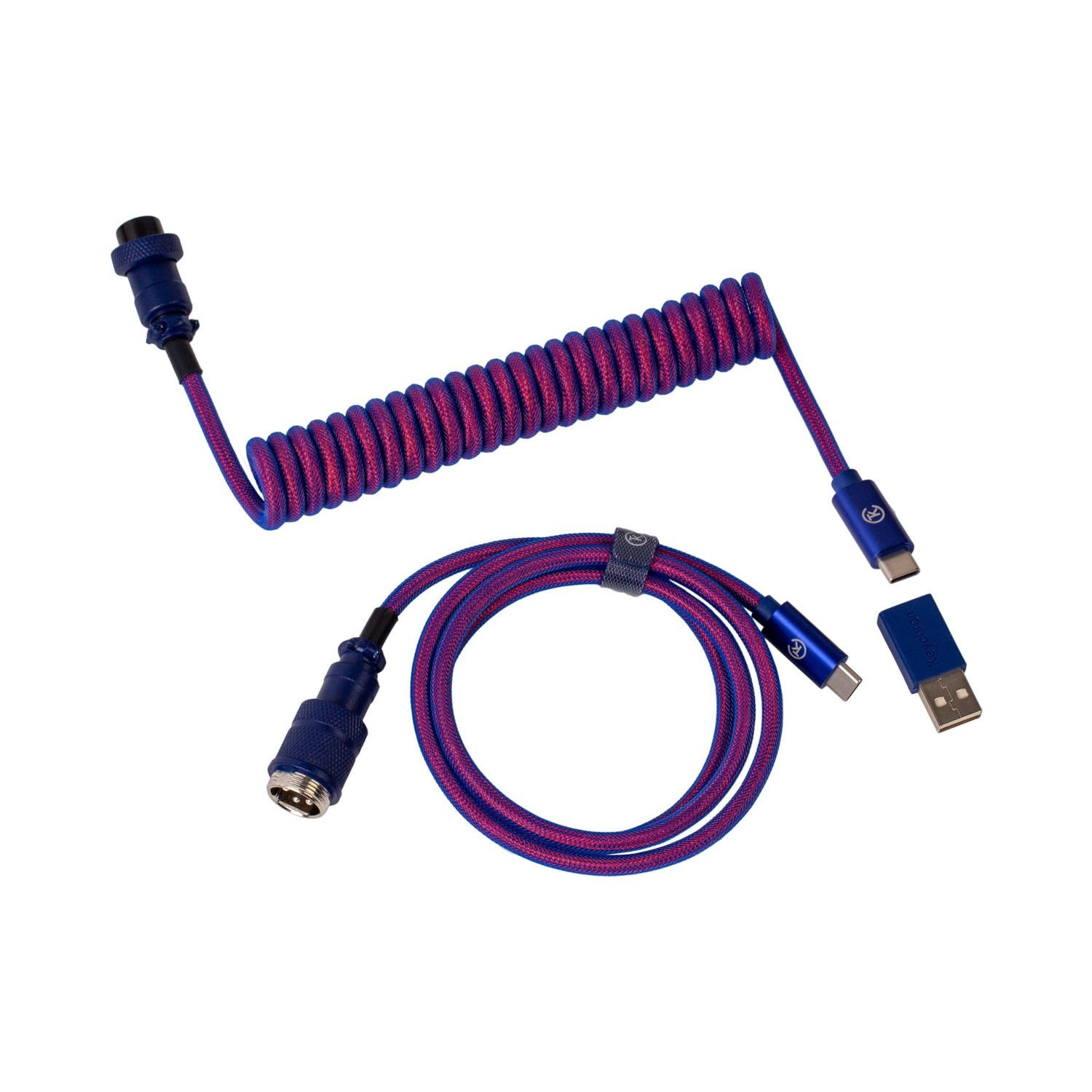 Keychron Premium Coiled Aviator USB Cable Type-C + USB-A Adapter Detachable