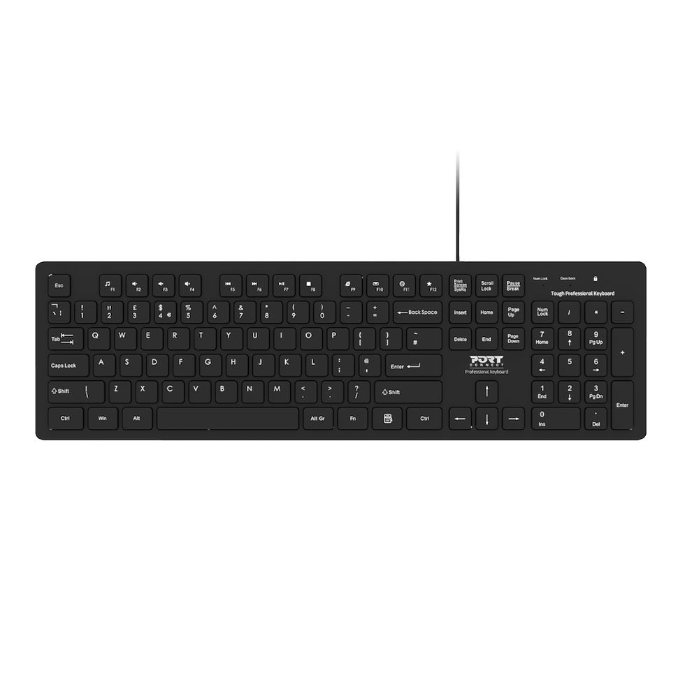 Thumbnail: Port Connect Tough Office USB Keyboard - Black