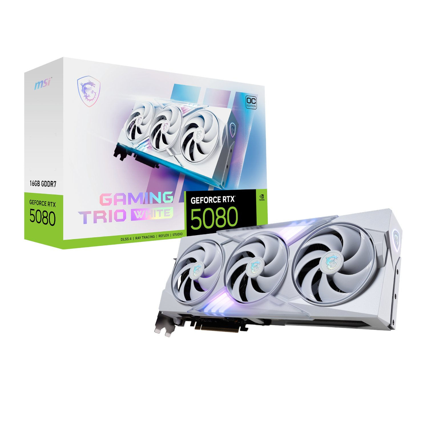 MSI GeForce RTX 5080 Gaming Trio OC 16G Graphics Card – White
