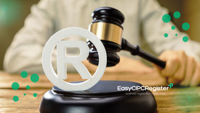 An infographic titled "Trademark Registration with CIPC" with five steps: 1) Conduct a Search with a magnifying glass icon, 2) Prepare Application with a document icon, 3) Submit to CIPC with an envelope icon, 4) Examination Process with a checklist icon, and 5) Receive Certificate with a certificate icon, addressing "How Do You Register a Trademark With CIPC?"