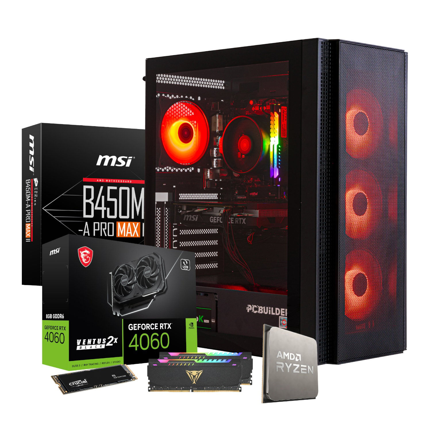 PCBuilder AMD Ryzen 5 5600X Barricade Windows 11 Gaming PC