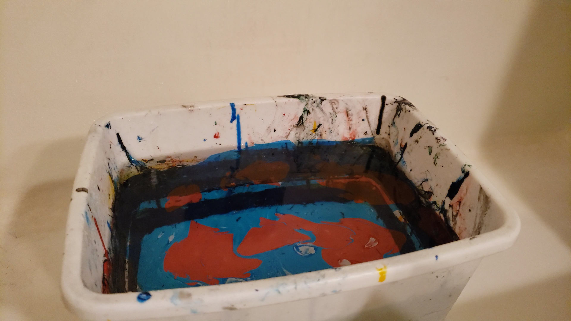 Red Paint Added to Water