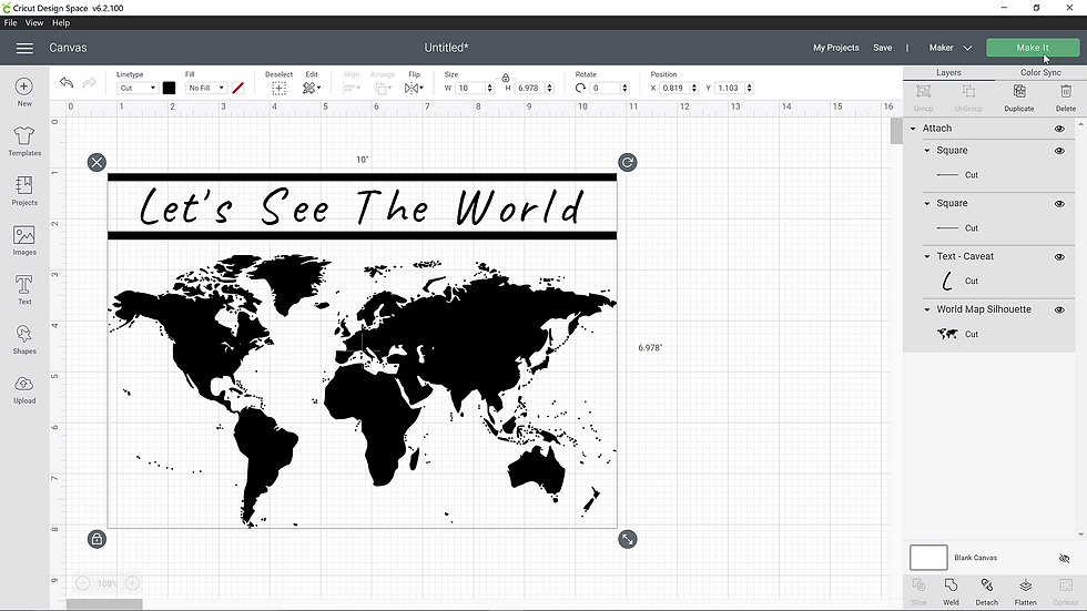 Cricut Design Space "Canvas" Screenshot