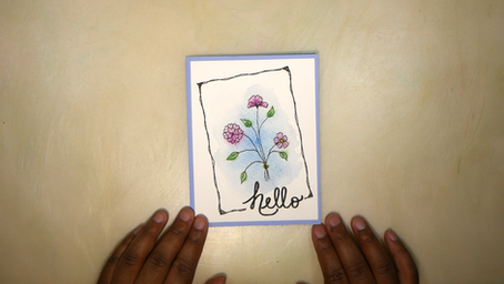 Hands Holding a Watercolor Ink Card