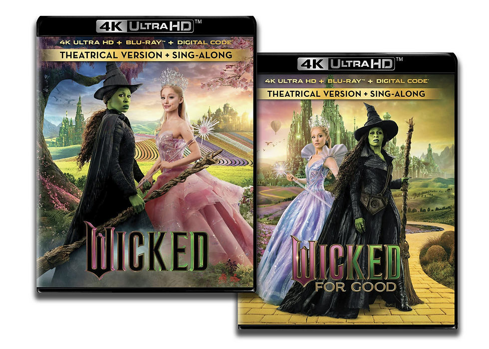 "Wicked" and "Wicked for Good" DVD Case Covers