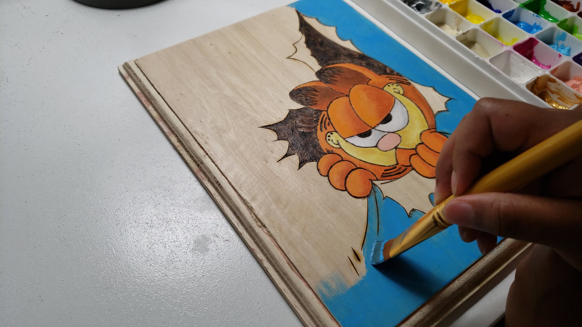 Painting a Blue Background