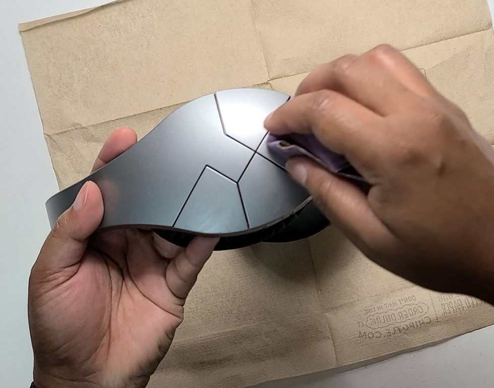 Sanding the Headphones' Buttons