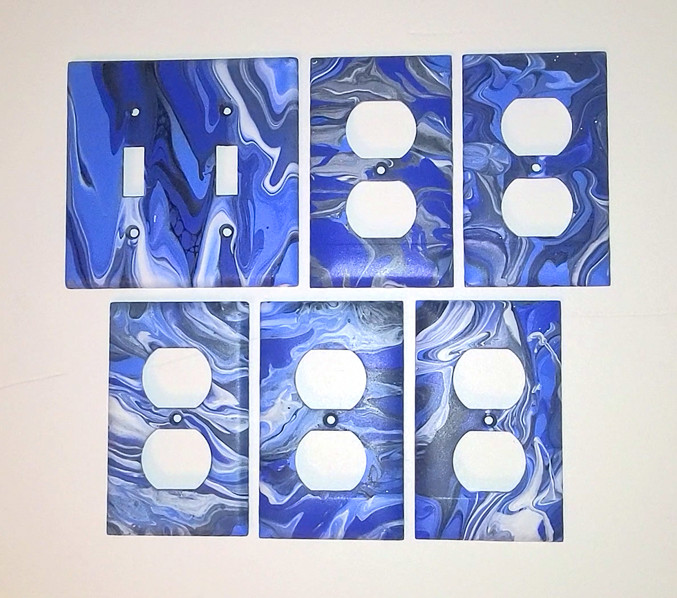Finished Pour Painted Wall Plates