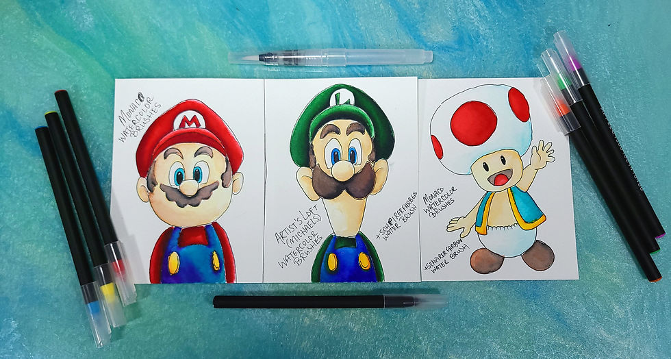Mario, Luigi, and Toad Paintings