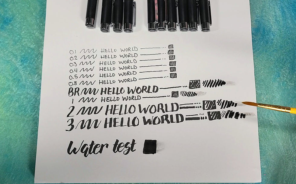 Pen Ink Swatches Page