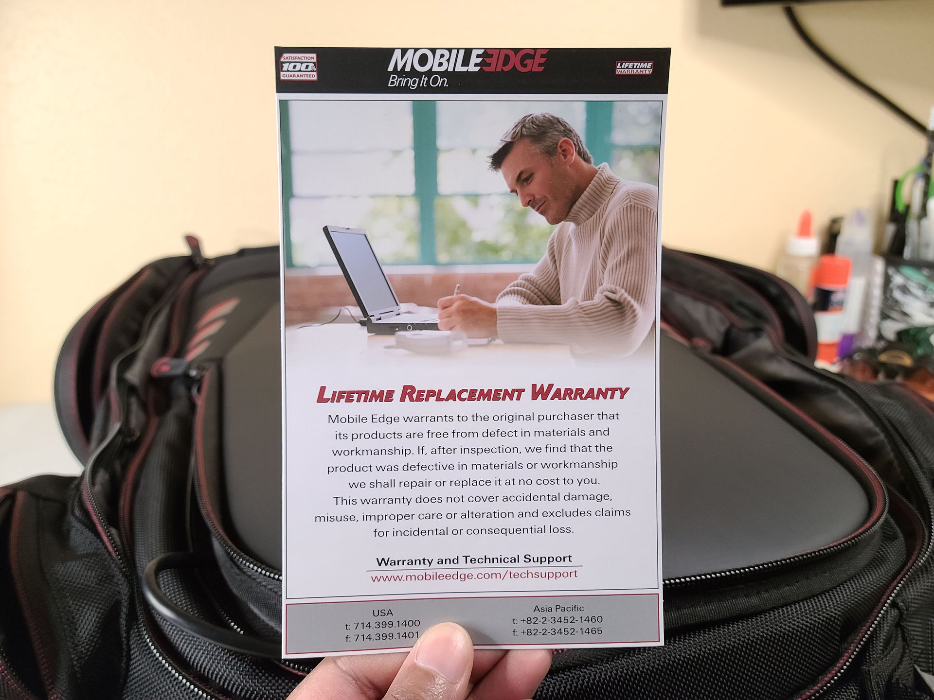 Front of Warranty Card