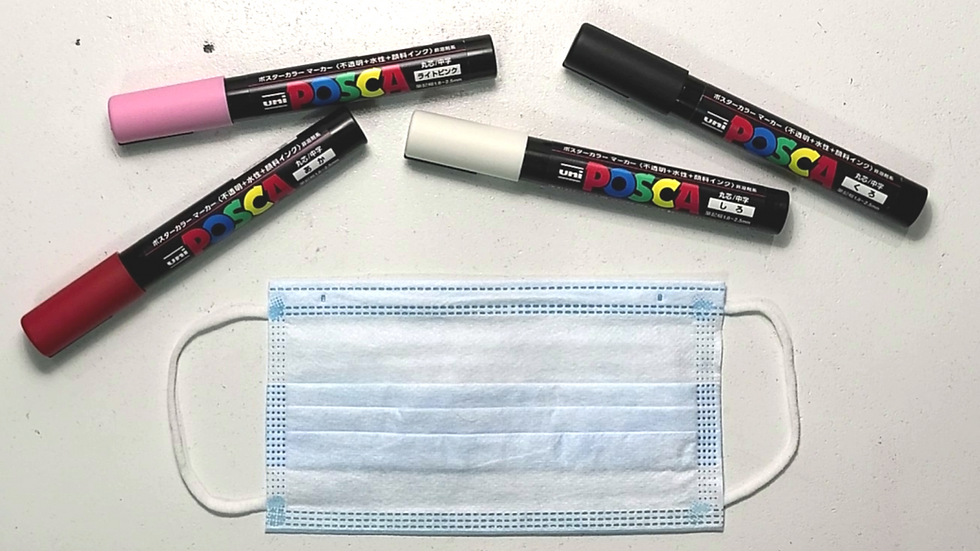 Disposable Mask and Posca Paint Markers