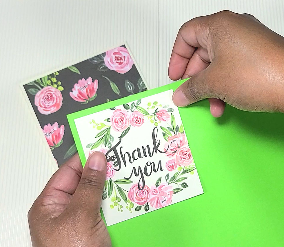 Text Design Over Green Cardstock Paper