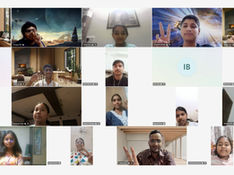 A grid view of students and instructors participating in the SAKURA introductory Japanese language course conducted online via Microsoft Teams by Experience Japan.