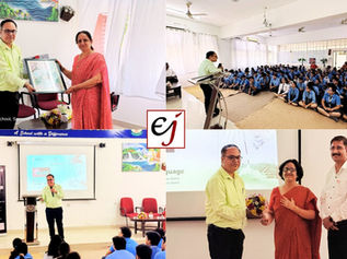 Mr. Jitender Mehta conducting the Japanese Language Awareness Program for students at Jankidas Kapur Public School, Sonipat