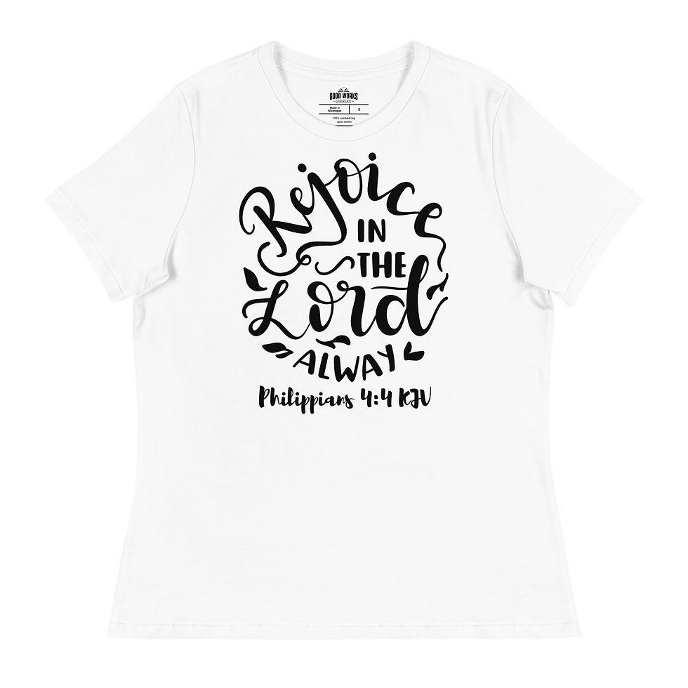 Thumbnail: Ladies Philippians 4:4 Relaxed T-Shirt_Black