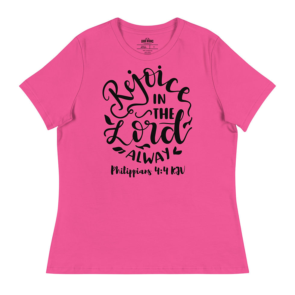 Thumbnail: Ladies Philippians 4:4 Relaxed T-Shirt_Black