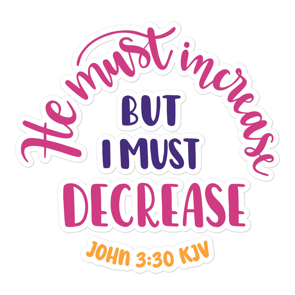 Thumbnail: "He Must Increase, I Must Decrease" John 3:30 Vinyl Sticker