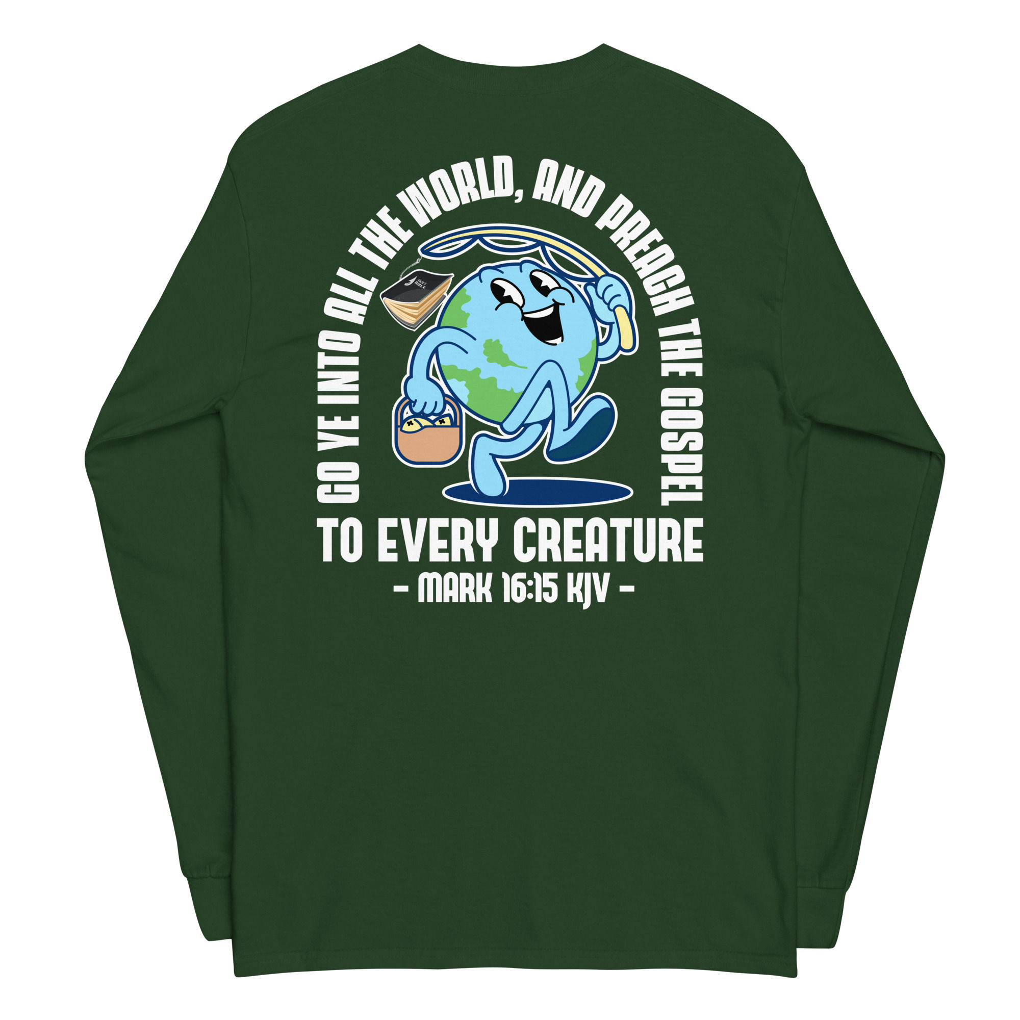 Globe Fisherman Mark 16:15 Long Sleeve T-Shirt