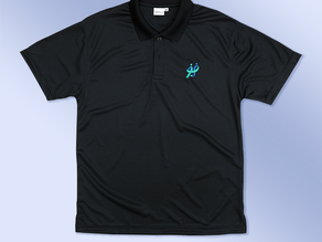 Black polo t-shirt with logo embroidery for 4S