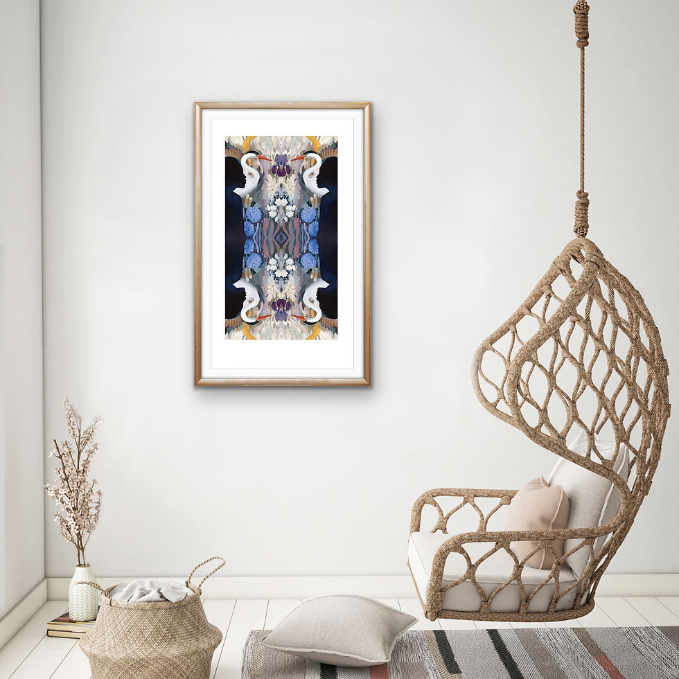 Thumbnail: Garden Mirror Reflection  - hand embellished print