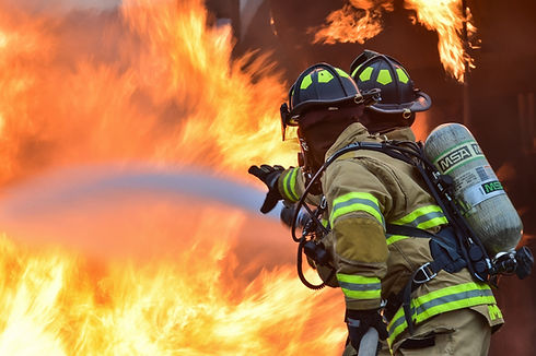 firemen putting out a fire