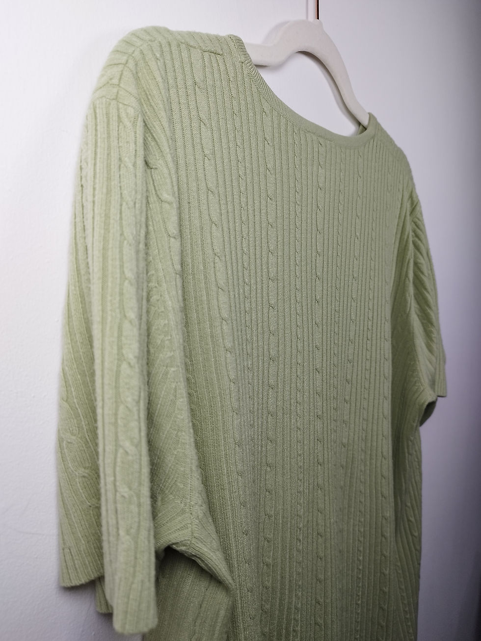Thumbnail: Sage Green Knitted Short Sleeve Top (Eastex) - Size 16/18