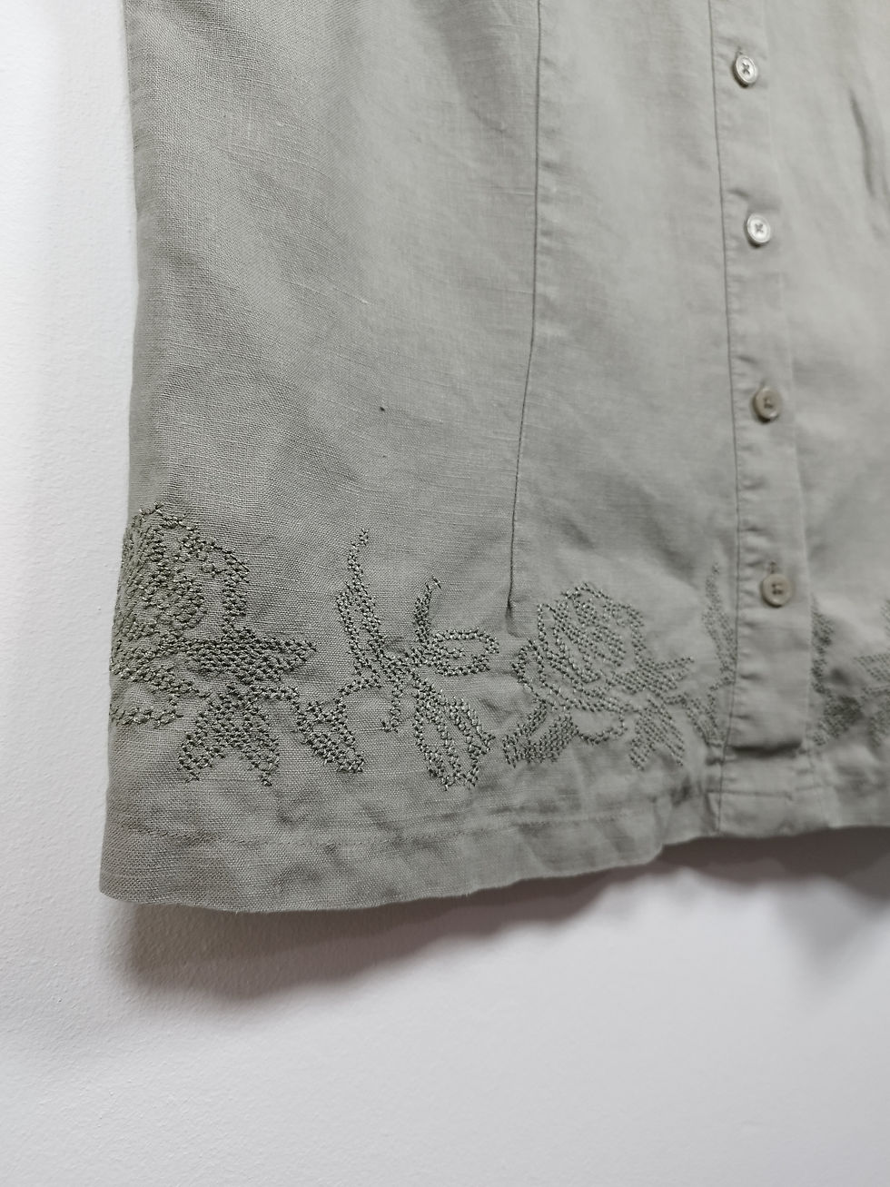 Thumbnail: Vintage Khaki Sleeveless Shirt - Size 10/12