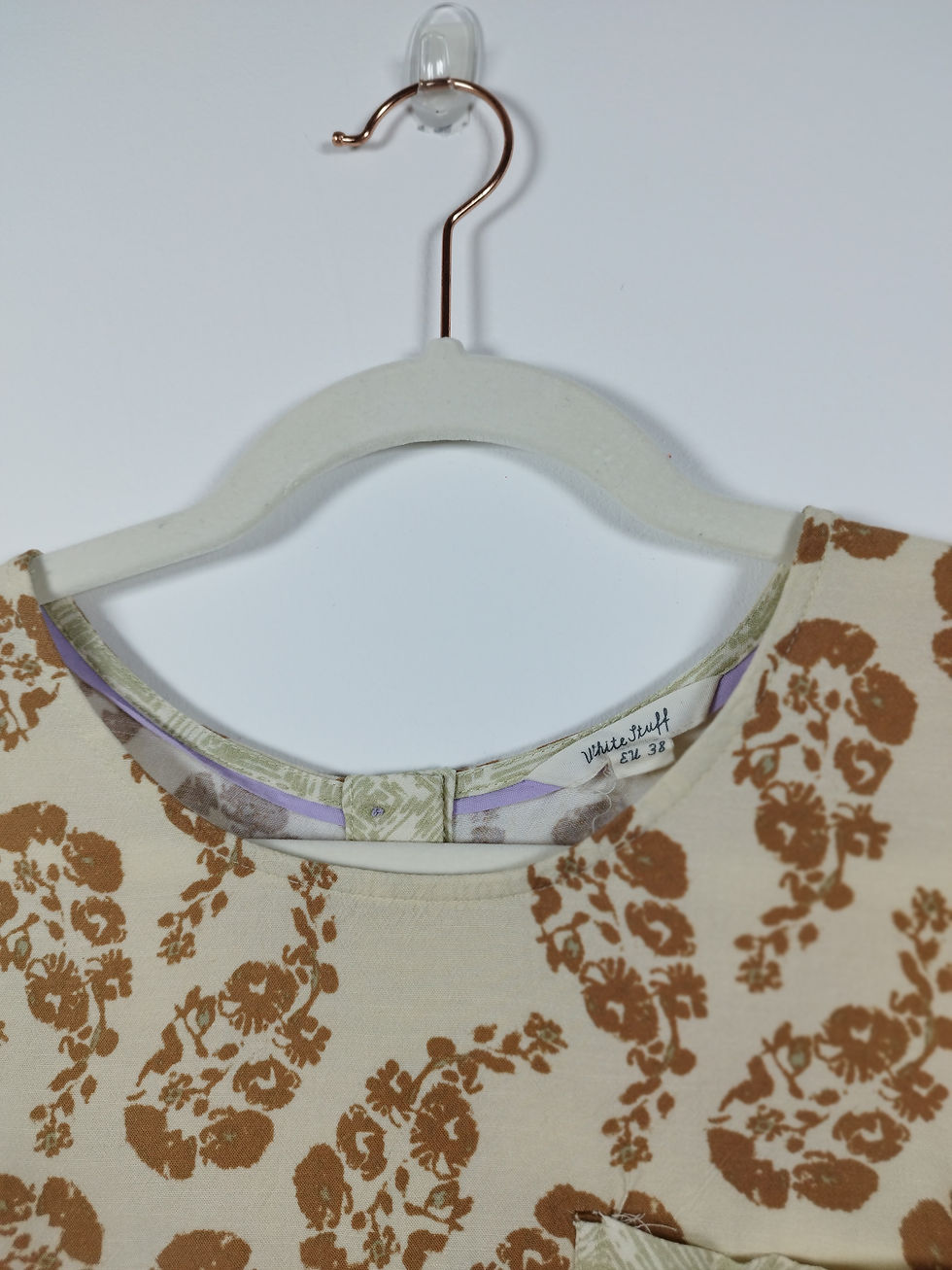 Thumbnail: White Stuff Yellow Patterned Blouse - Size 10/12