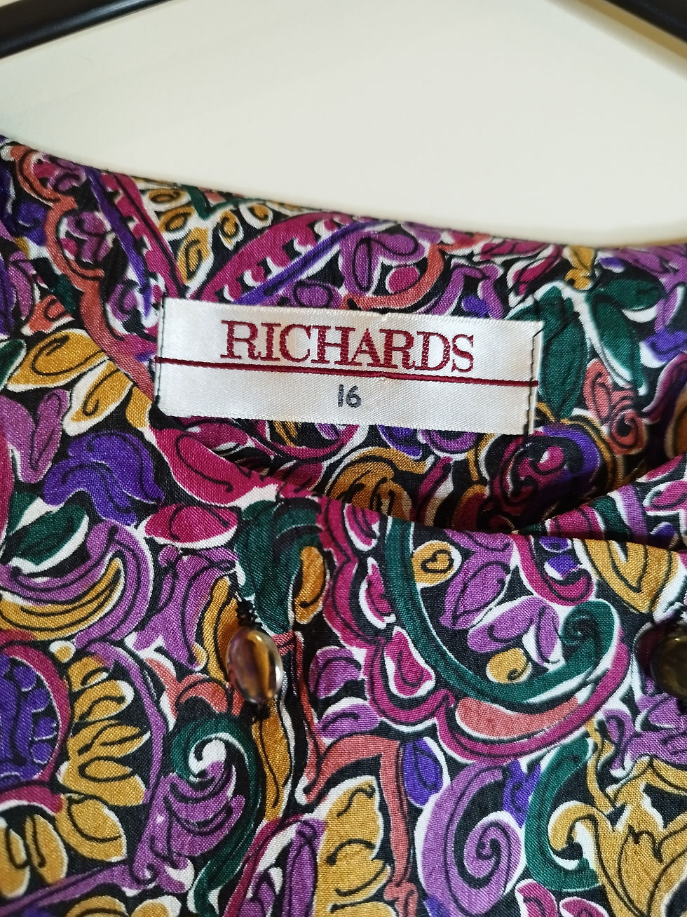 Thumbnail: Vintage Richards Multicoloured Blouse - Size 10/12