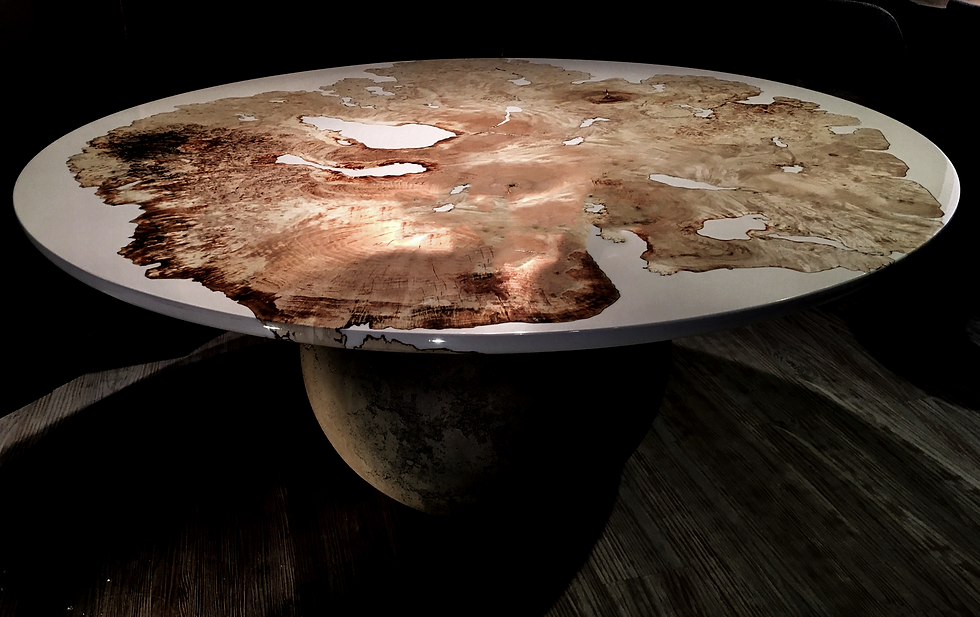 Thumbnail: Volkano Grande  Round Dining Table WH/BL