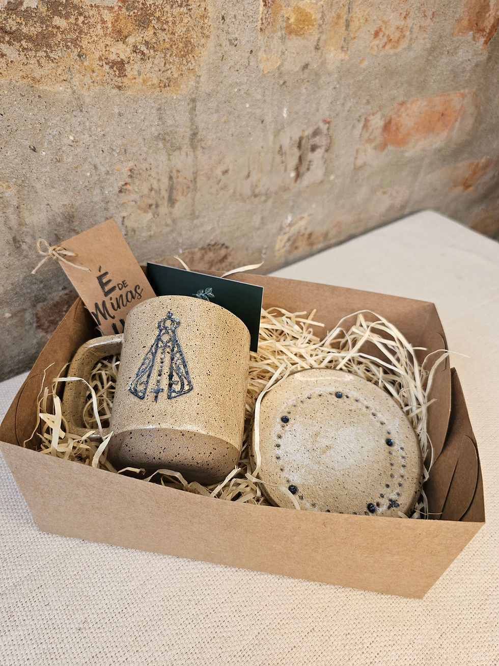 Kit Caneca Nª Senhora com Pires